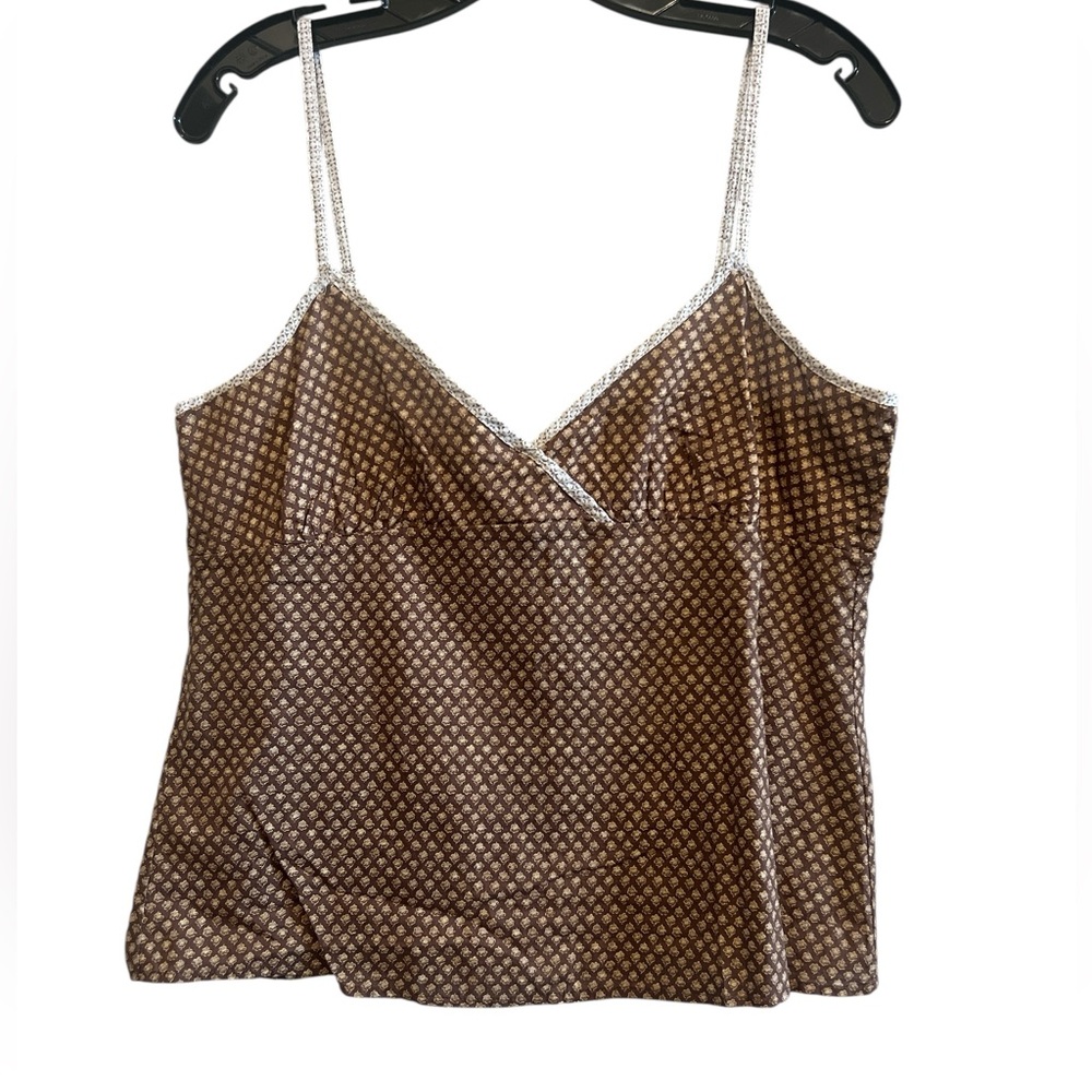 100% Cotton American Eagle Outfitters Brown Floral Print Camisole Top Size 12